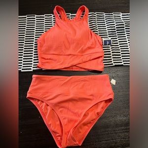 Women’s Brand New two piece stretchy bathing suit bottoms are high waisted